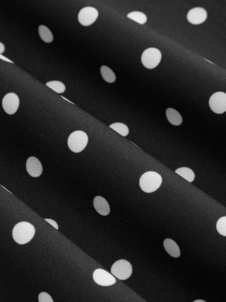 Polka Dot Boat Neck Ruffle Sleeve Knotted A-line Mini Dress