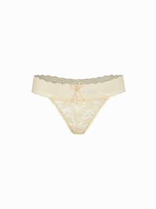 Lace Lace Mid Rise Floral See-through Panty For Home Bedroom