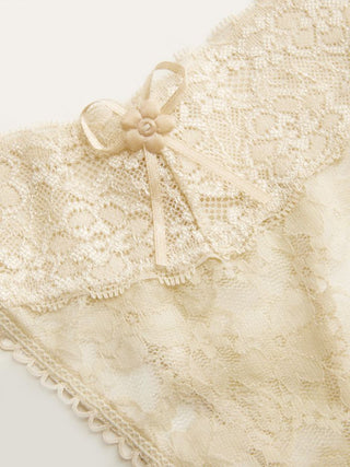 Lace Lace Mid Rise Floral See-through Panty For Home Bedroom