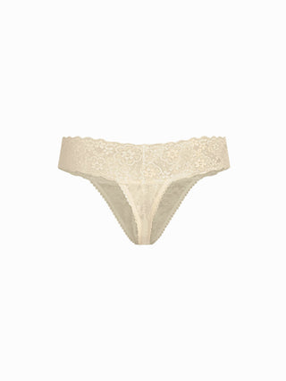 Lace Lace Mid Rise Floral See-through Panty For Home Bedroom