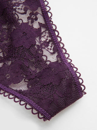 Lace Lace Mid Rise Floral See-through Panty For Home Bedroom