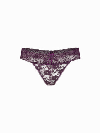 Lace Lace Mid Rise Floral See-through Panty For Home Bedroom