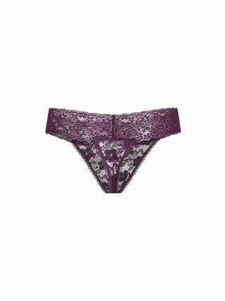 Lace Lace Mid Rise Floral See-through Panty For Home Bedroom