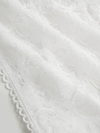 Lace Lace Mid Rise Floral See-through Panty For Home Bedroom