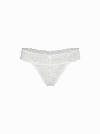 Lace Lace Mid Rise Floral See-through Panty For Home Bedroom