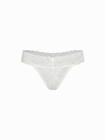 Lace Lace Mid Rise Floral See-through Panty For Home Bedroom
