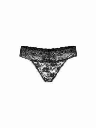 Lace Lace Mid Rise Floral See-through Panty For Home Bedroom