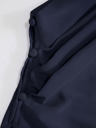 Satin High Neck Cape Sleeve Maxi Dress
