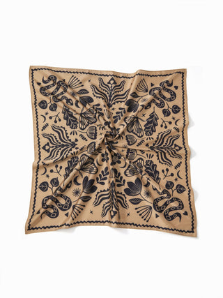 FLORAL & SNAKE SQUARE HEADSCARF
