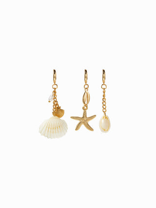 3PCS SHELL & STARFISH BIKINI CHARM For Party/Clubbing Vacation Beach