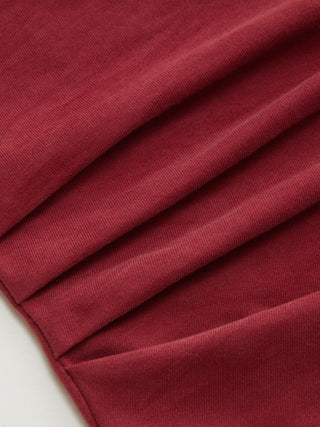 Cotton-blend Boat Neck Ruched Asymmetrical Hem Tee