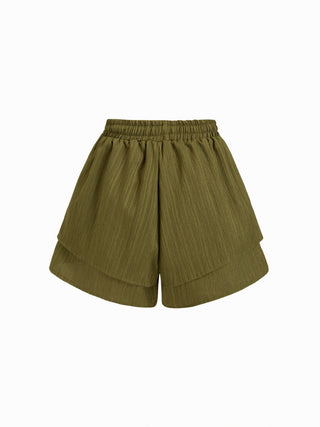 Double Layered Baggy Pull-On Shorts