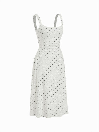 Scoop Neck Ruched A-line Midi Dress