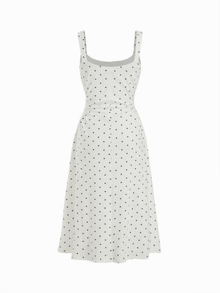 Scoop Neck Ruched A-line Midi Dress