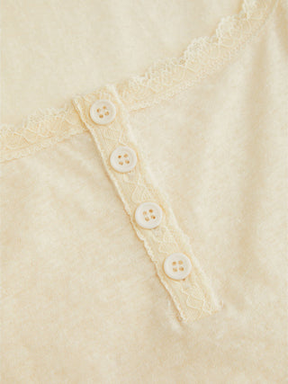 Knit Fabric Cotton-blend Square Neck Lace Trim Tank Top For Daily Casual