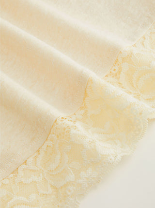Knit Fabric Cotton-blend Square Neck Lace Trim Tank Top For Daily Casual