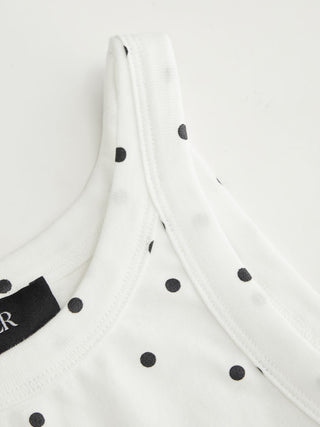 Cotton-blend Round Neckline Solid Tank Top