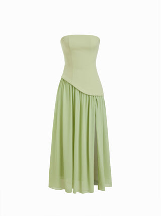 Chiffon Sculptural Halter Neckline Lace Up Maxi Bobycon Dress With Scarf