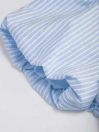 Cotton-blend Striped Ruched Tie Back Maxi Dress
