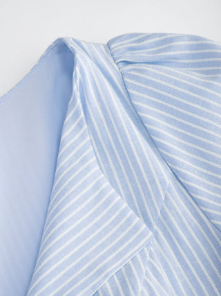 Cotton-blend Striped Ruched Tie Back Maxi Dress