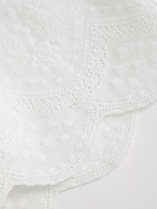 Mid Rise Lace Drawstring Scallop Hem Shorts
