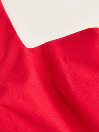 Linen-blend Halter Neckline Bowknot A-line Mini Dress