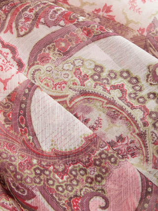 Chiffon Paisley Graphic V-neck Lace Panel Cami Blouse