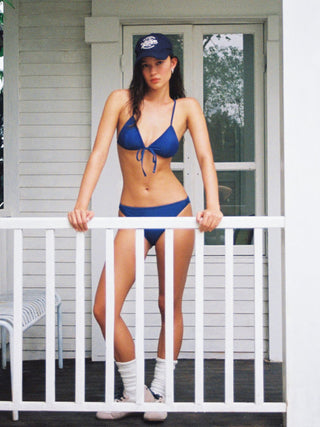V-neck Tie Front Triangle Bikini Top