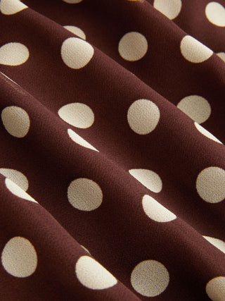 Chiffon Polka Dot Halter Neck Ruffle Bubble Mini Dress