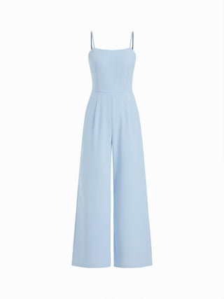 Stand Collar Asymmetrical Cloak Sleeve Mid Rise Wide Leg Jumpsuit