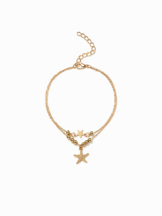 STARFISH LAYERED ANKLE CHAIN