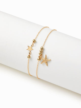 STARFISH LAYERED ANKLE CHAIN