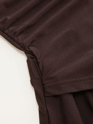 Knit Fabric Square Neck Zipper Back Pocket Romper