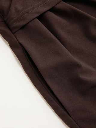 Knit Fabric Square Neck Zipper Back Pocket Romper
