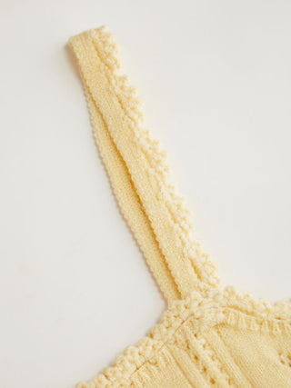 Knit Pointelle Square Neckline Cami Top