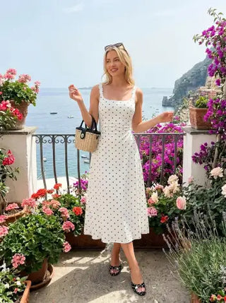 Scoop Neck Ruched A-line Midi Dress