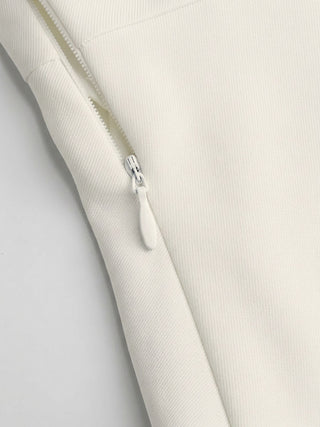 Off-shoulder Short Sleeve Zipper Top