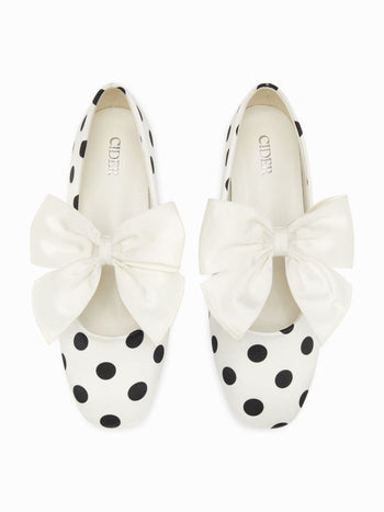 BOWKNOT & POLKA DOT MARY JANE FLATS For Date Party/Clubbing Picnic
