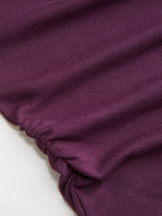 Boat Neck Mid-length Bell Sleeve Ruched Tee