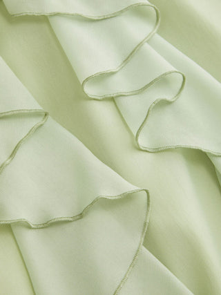 Chiffon Halter Neck Ruffle Maxi Strappy Dress
