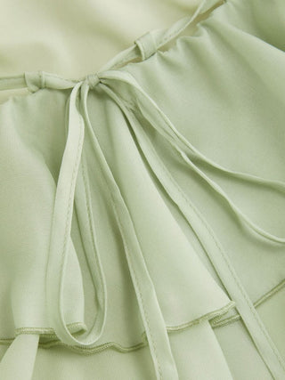 Chiffon Halter Neck Ruffle Maxi Strappy Dress