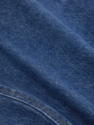 Denim Stand Collar Twist Knotted Washed Denim Vest
