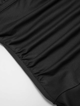 High Stretch Halter Neckline Asymmetrical Flared Mini Dress