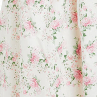 Cotton Floral Square Neck Bowknot Lace Trim Ruffle Hem Mini Nightdress