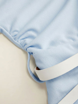 Stand Collar Romper With Belt