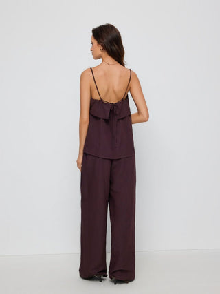 Square Neck Oversized Cami Top & Mid Rise Wide Leg Trousers Set