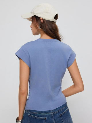 Cotton Sleeveless Ruched Tee