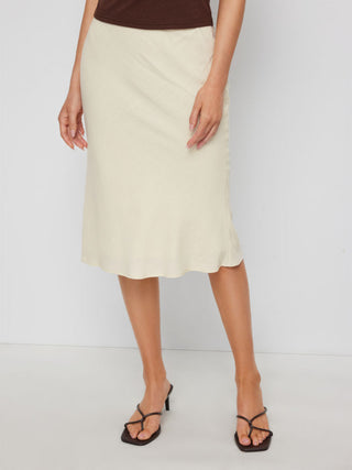 Linen-blend Mid Rise Mermaid Midi Skirt