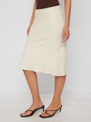 Linen-blend Mid Rise Mermaid Midi Skirt