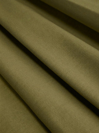 Linen-blend V-neck Pleated Knotted A-line Maxi Dress